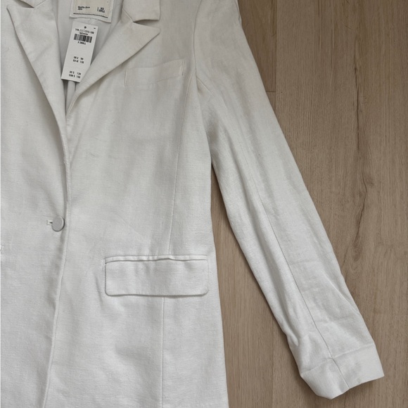 Abercrombie & Fitch NWT White Linen Blend Blazer - Picture 4 of 14
